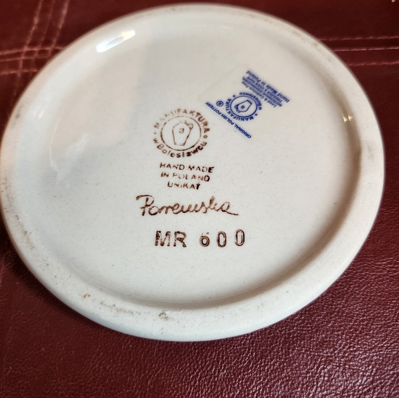 Hand made in Poland candle holder pottery signed porreuiske MR600 - Picture 3 of 3